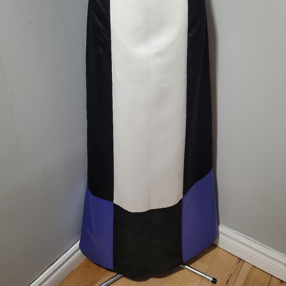 SZ3 Jessica McClintock Gunne Sax Strapless Corset Colorblock Satin Maxi Gown - Picture 4 of 9